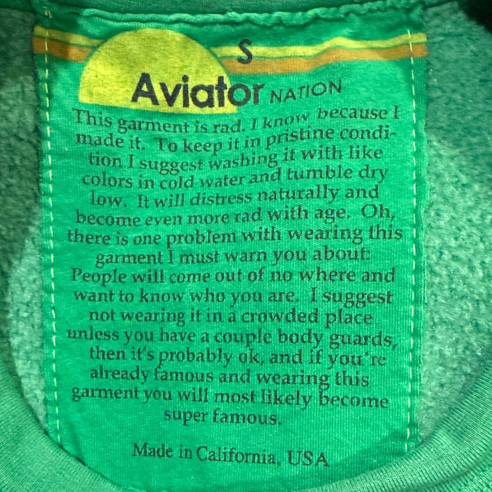 Aviator Nation Logo Sweatshirt Size Small - Picture 3 of 3